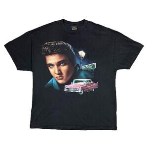 Vintage 1999 Elvis Presley Graceland T-Shirt Black Cadillac 2XL Single Stitch